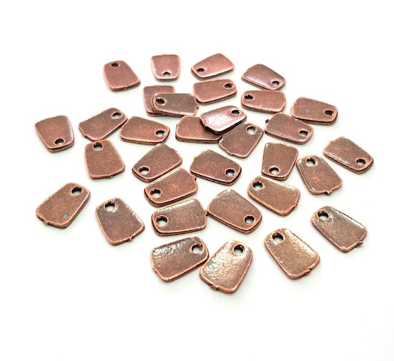 20 Copper Flake Charm Antique Copper Charm Antique Copper Plated Metal ( 10x7mm) G11657