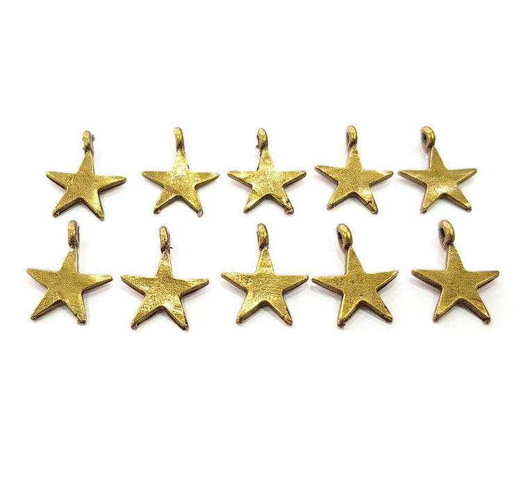 20 Star Charm Antique Bronze Charm Antique Bronze Plated Metal (15x12mm) G12383