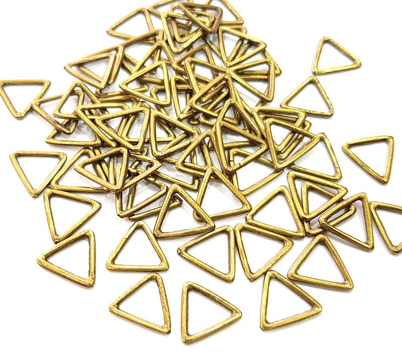 20 Triangle Connector Findings Antique Bronze Connector Antique Bronze Plated Metal  (12mm) G12392