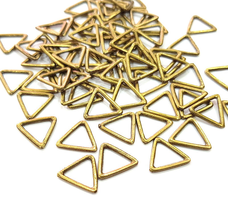 20 Triangle Connector Findings Antique Bronze Connector Antique Bronze Plated Metal  (12mm) G12392