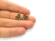 10 Clover Charm Antique Bronze Charm Antique Bronze Plated Metal (17x12mm) G12393