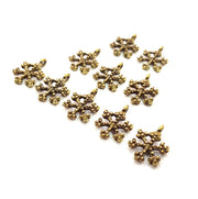 10 Snowflake Charm Antique Bronze Charm Antique Bronze Plated Metal (18x14mm) G12394