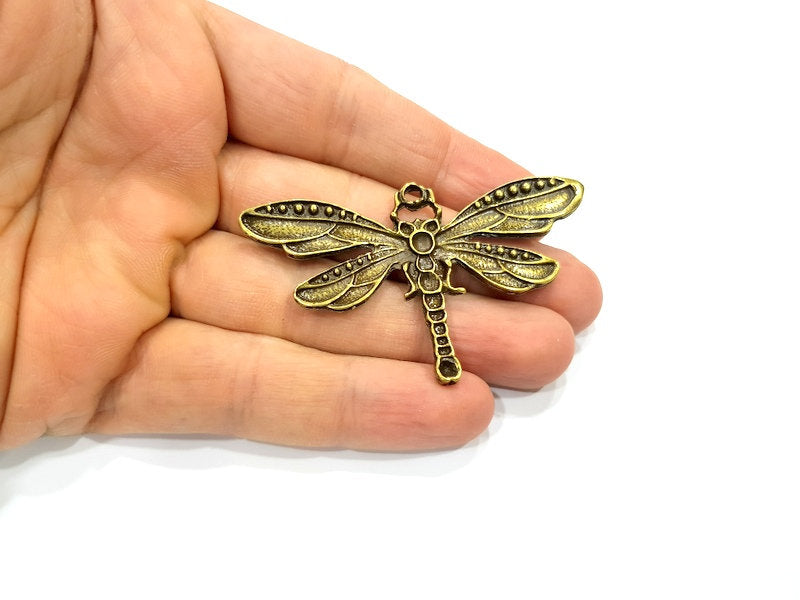 Dragonfly Pendant Antique Bronze Pendant Antique Bronze Plated Metal ( 67x39mm) G12403