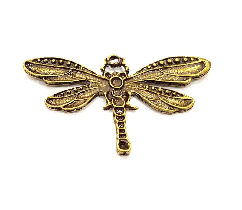 Dragonfly Pendant Antique Bronze Pendant Antique Bronze Plated Metal ( 67x39mm) G12403
