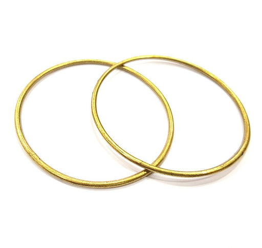 2 Large Circle Connector Antique Bronze Connector Antique Bronze Plated Metal (69mm)  G12404