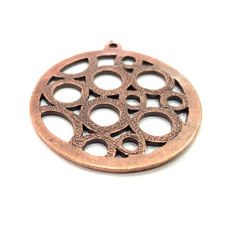 2 Copper Pendant Antique Copper Pendant Antique Copper Plated Metal (35mm) G11521