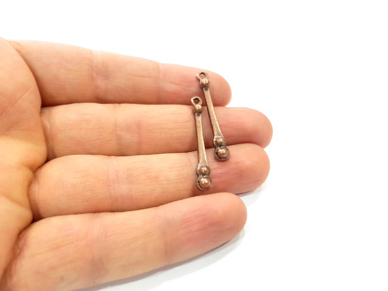 10 Copper Charm Antique Copper Charm Antique Copper Plated Metal (35x4mm) G11523