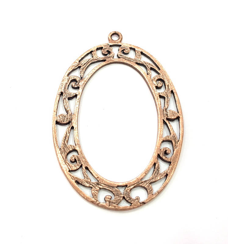 2 Copper Pendant Antique Copper Pendant Antique Copper Plated Metal (61x40mm) G11529