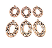 6 Copper Charm Antique Copper Charm Antique Copper Plated Metal (32x18mm) G11530