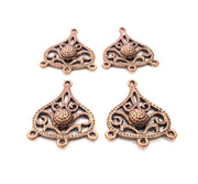 4 Antique Copper Connector Charm Antique Copper Plated Metal (33x25mm) G11533