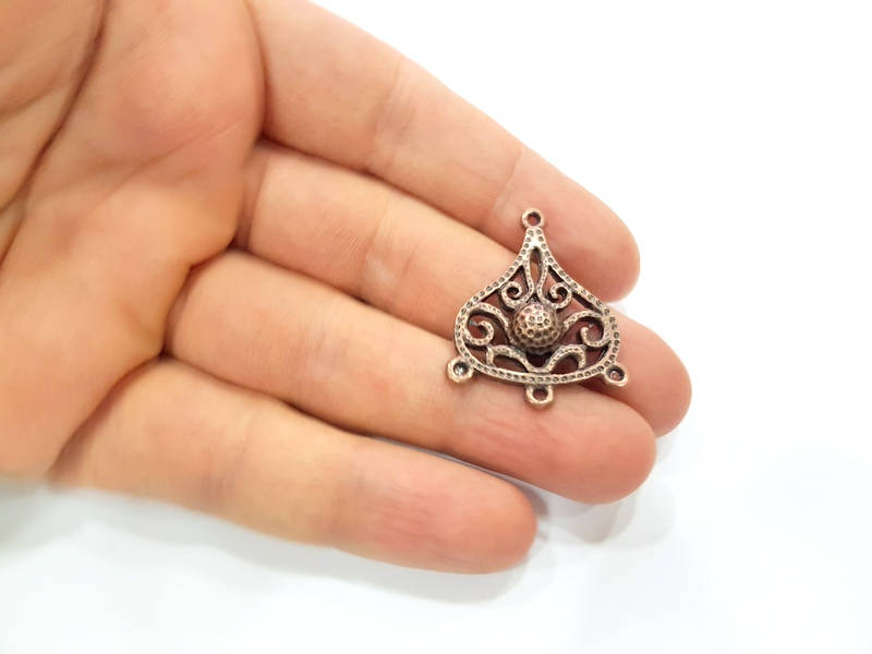 100 Antique Copper Connector Charm Antique Copper Plated Metal (33x25mm) G11533