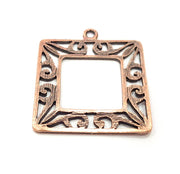 2 Copper Pendant Antique Copper Pendant Antique Copper Plated Metal (34mm) G11541