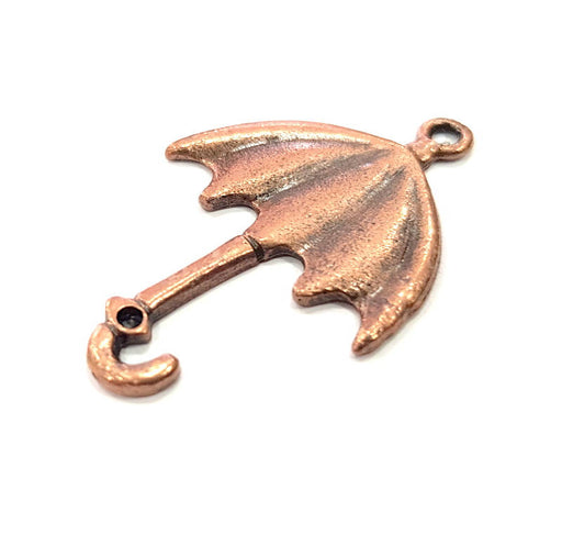 6 Umbrella Charms Copper Charm Antique Copper Charm Antique Copper Plated Metal (35x22mm) G11545
