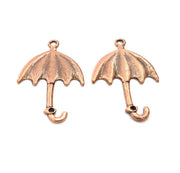 6 Umbrella Charms Copper Charm Antique Copper Charm Antique Copper Plated Metal (35x22mm) G11545