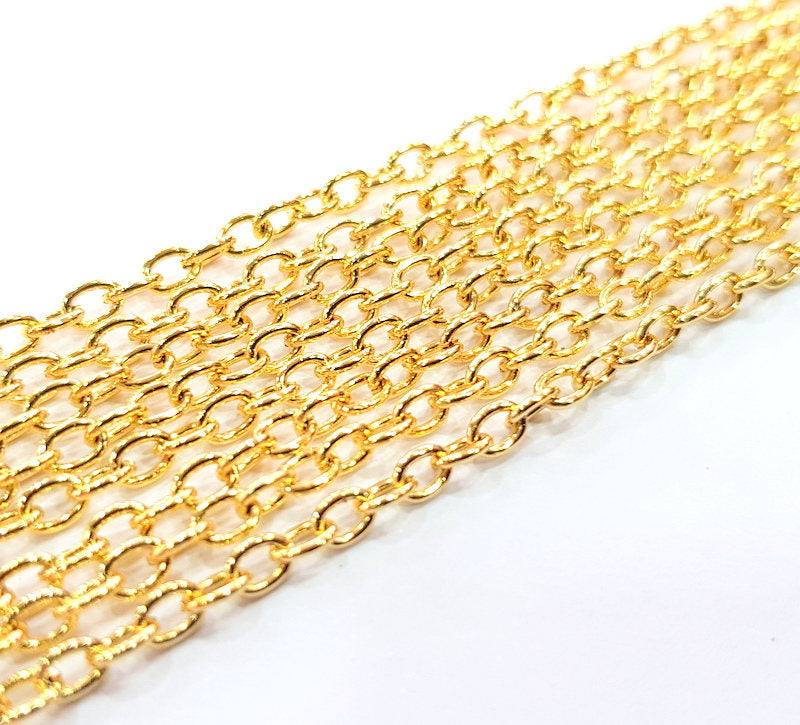 Gold Chain Gold Plated Chain 1 Meter - 3.3 Feet  (3x4 mm) G15472