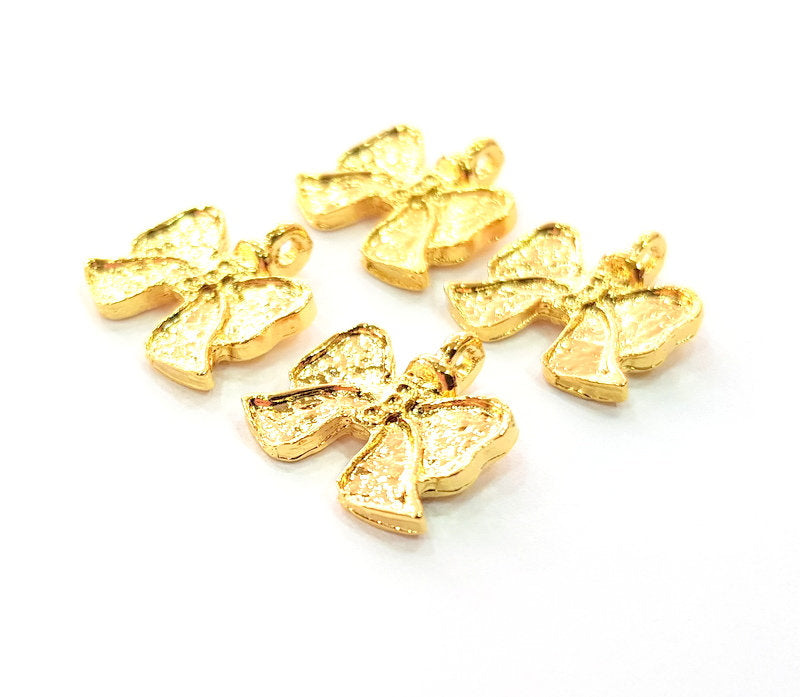 4 Fiyonk Charm Gold Plated Charm Gold Plated Metal (15x15mm)  G12455