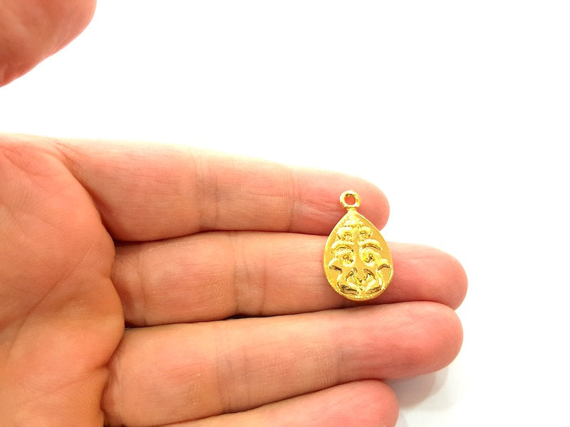 2 Gold Charm Gold Plated Charm Gold Plated Metal (26x15mm)  G12457