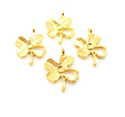 4 Clover Charm Gold Plated Charm Gold Plated Metal (25x16mm)  G12459