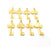 8 Key Charm Gold Plated Charm Gold Plated Metal (23x10mm)  G12460