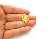 2 Gold Charm Gold Plated Charm Gold Plated Metal (27x17mm)  G12461