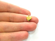 6 Heart Charm Gold Plated Charm Gold Plated Metal (14x10mm)  G12467