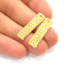 2 Gold Hammered Charms Stamp Charms Tag Charms Flake Charms Gold Plated Brass (30x7mm)   G12486