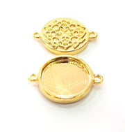 2 Gold Pendant Blank Base Setting Necklace Blank Resin Blank Mountings inlay Blank Shiny Gold Plated Blank ( 20 mm blank ) G12491
