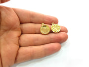 2 Gold Pendant Blank Base Setting Necklace Blank Resin Blank Mountings inlay Blank Shiny Gold Plated Blank ( 12 mm blank ) G12493