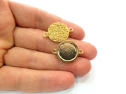 2 Gold Pendant Blank Base Setting Necklace Blank Resin Blank Mountings inlay Blank Shiny Gold Plated Blank ( 16 mm blank ) G12502