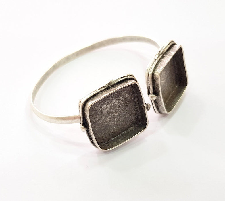 Silver Bracelet Blanks Bangle Blanks Cuff Blanks Adjustable Bracelet Blank Antique Silver Plated Brass ( 20mm Blanks ) G12517