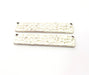 2 Silver Hammered Connector Stamp Connector Tag Charms Flake Charms Antique Silver Plated Brass (39x8mm)   G12518
