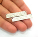 2 Silver Hammered Connector Stamp Connector Tag Charms Flake Charms Antique Silver Plated Brass (39x8mm)   G12518