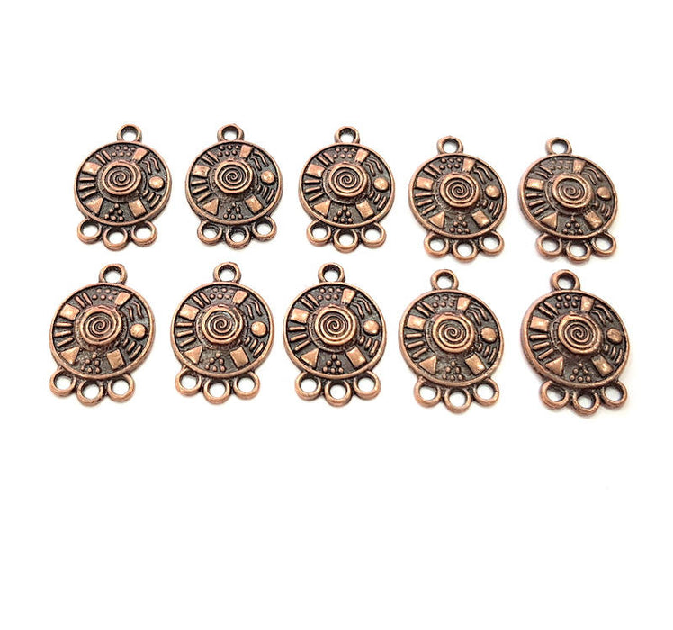 10 Antique Copper Connector Charm Antique Copper Plated Metal (19x13mm) G11596