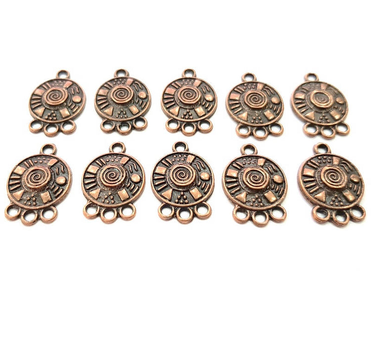 10 Antique Copper Connector Charm Antique Copper Plated Metal (19x13mm) G11596