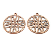 2 Copper Pendant Antique Copper Pendant Antique Copper Plated Metal (38mm) G11599