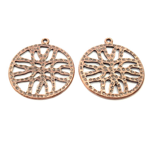 2 Copper Pendant Antique Copper Pendant Antique Copper Plated Metal (38mm) G11599
