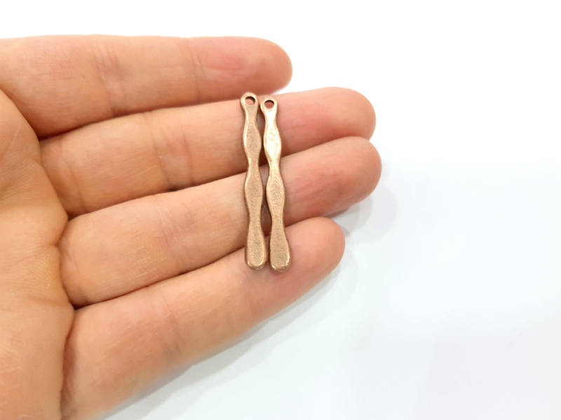 8 Copper Charm Antique Copper Charm Antique Copper Plated Metal (48x5mm) G11600