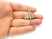 2 Umbrella Pendants Copper Pendant Antique Copper Pendant Antique Copper Plated Metal (44x30mm) G11602