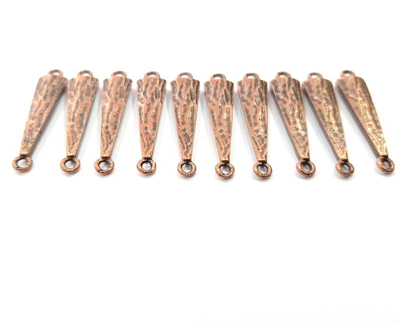 10 Copper Charm Antique Copper Charm Antique Copper Plated Metal (30x6mm) G11603