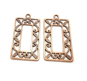 2 Copper Charm Antique Copper Charm Antique Copper Plated Metal (46x24mm) G11605