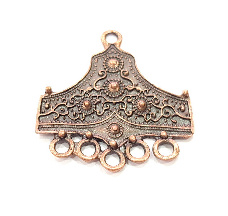 2 Antique Copper Connector Charm Antique Copper Plated Metal (41x36mm) G11609
