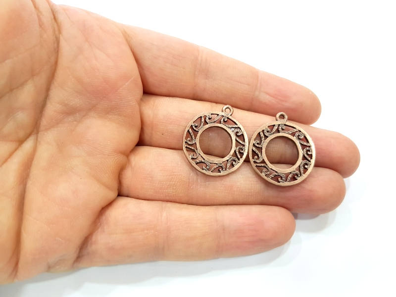 4 Copper Charm Antique Copper Charm Antique Copper Plated Metal (22mm) G11611