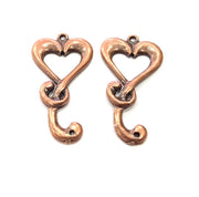 4 Copper Charm Antique Copper Charm Antique Copper Plated Metal (37x19mm) G11615