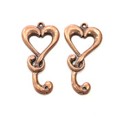 4 Copper Charm Antique Copper Charm Antique Copper Plated Metal (37x19mm) G11615