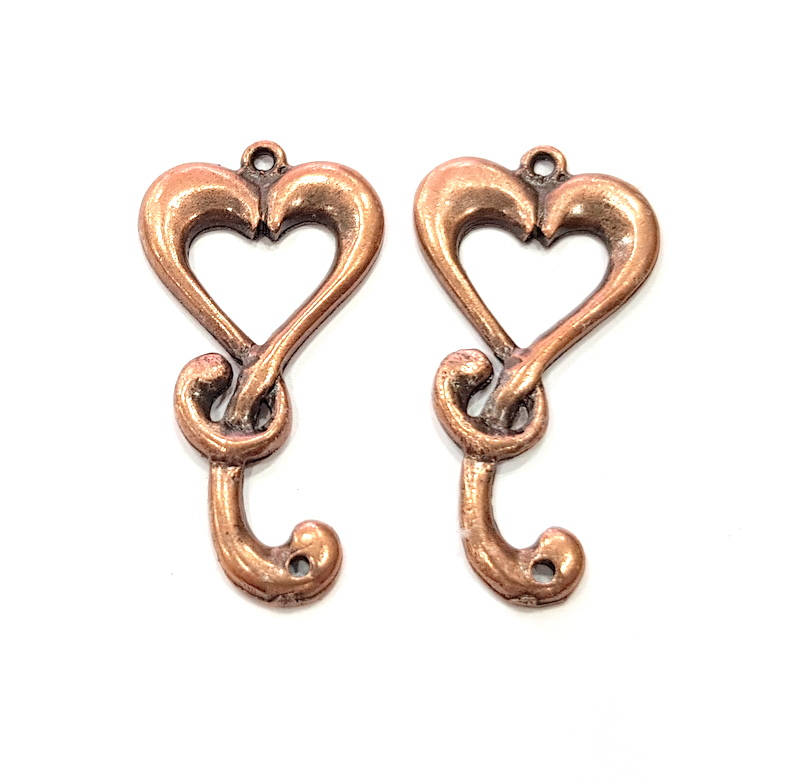 4 Copper Charm Antique Copper Charm Antique Copper Plated Metal (37x19mm) G11615