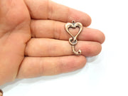 4 Copper Charm Antique Copper Charm Antique Copper Plated Metal (37x19mm) G11615