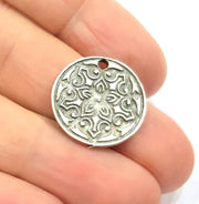 6 Silver Charms Antique Silver Plated Metal (20mm) G11620