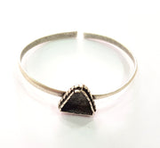 Silver Bracelet Blanks Bangle Blanks Cuff Blanks Adjustable Bracelet Blank Antique Silver Plated Brass ( 13x13mm Blanks ) G12550