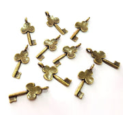 20 Key Charm Antique Bronze Charm  (22x10mm) G12583