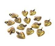 10 Heart Charm Antique Bronze Charm Antique Bronze Plated Metal  (14x10mm) G12584